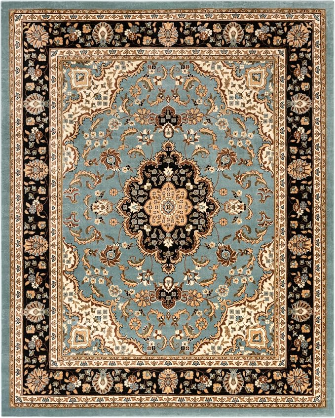 Well Woven Barclay Collection Medallion Kashan Light Blue 6x9 Area Rug by WellWovenRugs