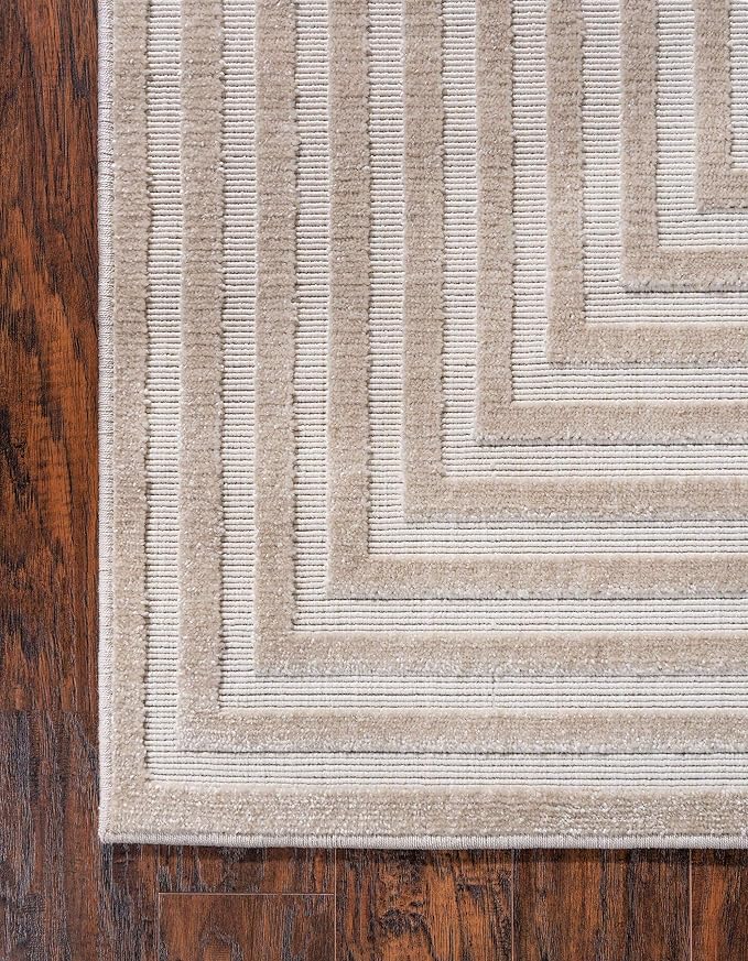 Unique Loom Sabrina Soto Outdoor Collection Geometric, Carved Area Rug - Image 8