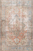 Loloi Loren Collection LQ-15 Terracotta/Sky 3'-6" x 5'-6" Accent Rug - Image 4