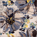 Rugshop Cream Bright Flowers Non Slip Non-Shedding Square Area Rug - Image 2