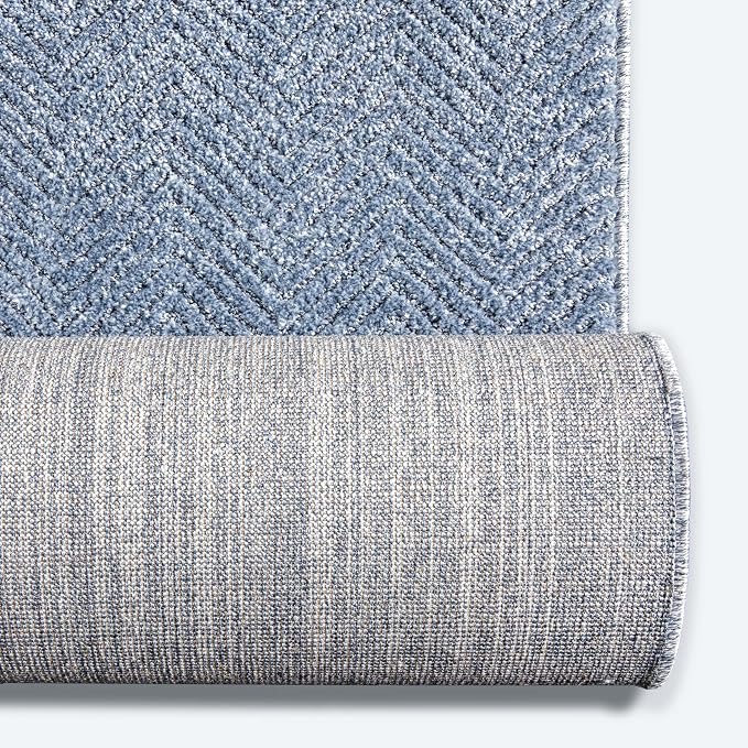 Well Woven Custom Size Hallway & Stair Runner- Harlow Pompeii Light Blue 31 - Image 5