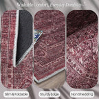 Fame Rugs Turkish Rug. Washable Vintage Oriental Antique Inspired Traditional - Image 3