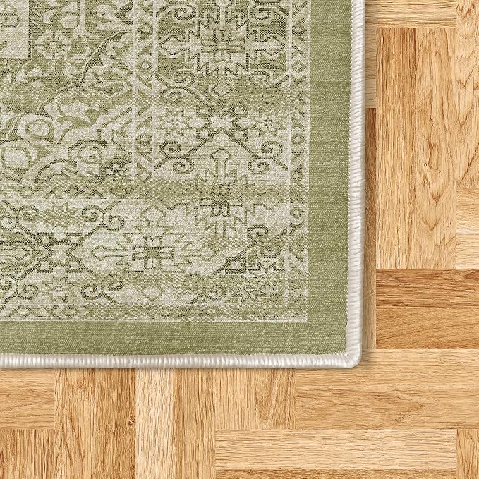 Ambesonne Victorian Decorative Rug, Floral Swirls Weathered Look Blooming - Image 5