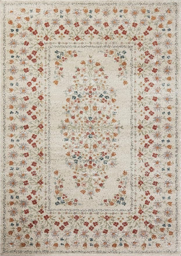 Loloi Rifle Paper Co. Laurel Collection LAU-02 Linen 3'-11" x 5'-7" Accent Rug - Image 3