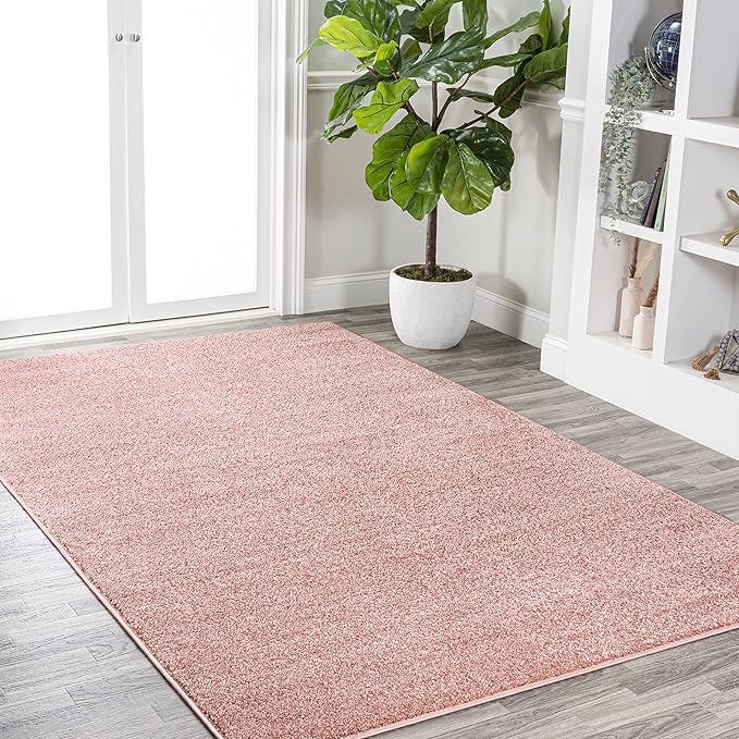 JONATHAN Y Haze Solid Low-Pile Pink Indoor Area Rug 10x14, Minimalist, - Image 3