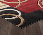 GLORY RUGS Area Rug Modern 5x7 Dark Red Soft Hand Carved Contemporary Floor - Image 6