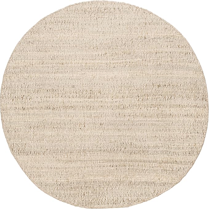 nuLOOM 6 Round Elfriede Jute & Cotton Hand Woven Area Rug, Solid Rustic - Image 3