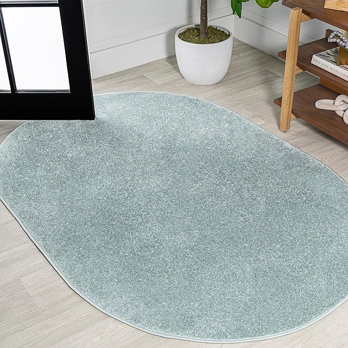 Eyely UES100S-4OV Supersoft Haze Solid Low-Pile Indoor Area Rug by eyely