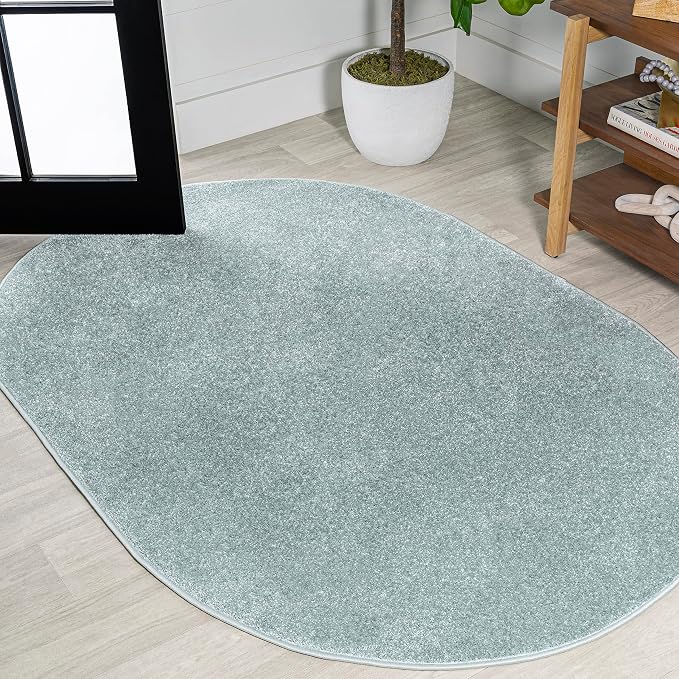 Eyely UES100S-6OV Supersoft Haze Solid Low-Pile Indoor Area Rug, Minimalist by eyely