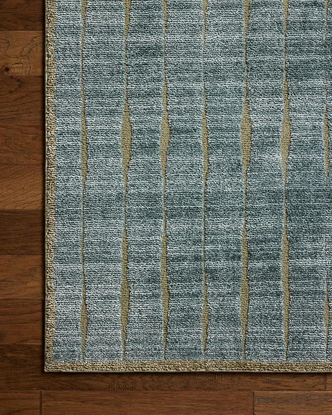 Loloi Chris Loves Julia Calvin Collection CLV-02 Ocean/Olive 5'-3" x 5'-3" - Image 6
