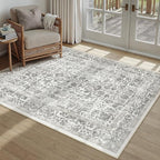 Black Area Rug 3x4 Office Entryway Rug Machine Washable Kitchen Vintage - Image 6