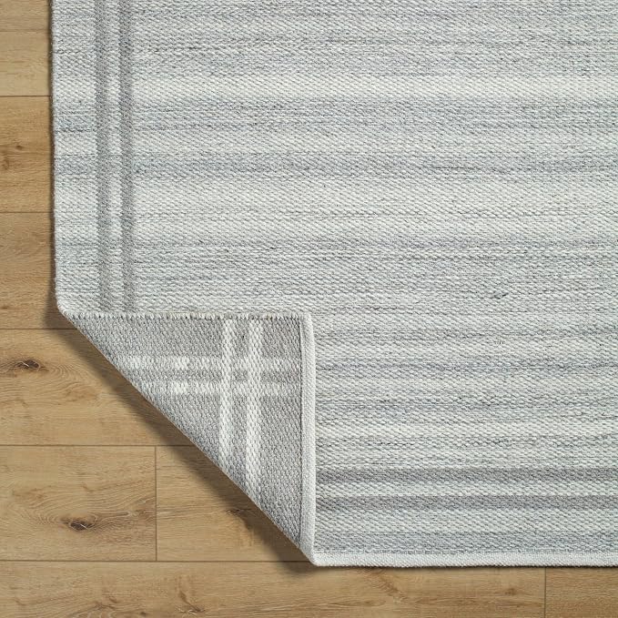 Mark&Day Wool Rugs, 5x8 Janmichael Solid and Border Gray Area Rug, Bedroom or - Image 5