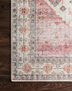 Loloi Skye Collection SKY-02 Ivory/Berry 6'-0" x 6'-0" Round Area Rug - Image 7