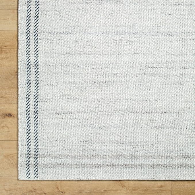 Mark&Day Wool Rugs, 2x3 Janmichael Solid and Border Gray/Ivory Area Rug - Image 8