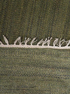 Rugsotic Carpets Hand Woven Flat Weave Kilim Wool 6'x9' Area Rug Solid Olive - Image 7