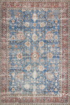 Loloi Loren Collection LQ-01 Blue/Brick 8'-4" x 11'-6" Area Rug by Loloi