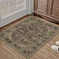 HUGEAR 2x3 Entryway Area Rug Retro Brown Small Rug Machine Washable Door Mat by HUGEAR