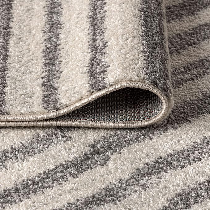 JONATHAN Y Lyla Offset Stripe Gray/Cream Indoor Area Rug, Contemporary - Image 7