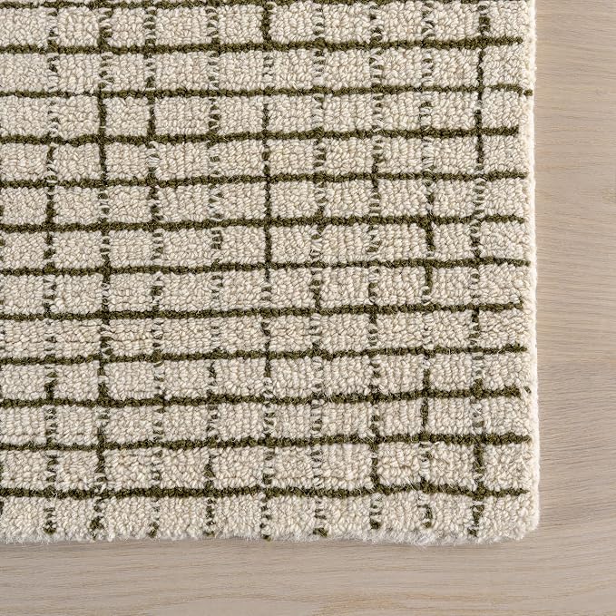 Rugs USA Melrose Green/Ivory, Wool & Cotton, Soft and Cozy, High Traffic - Image 4