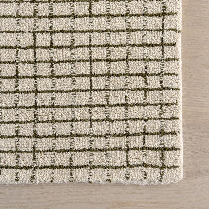 Rugs USA Melrose Green/Ivory, Wool & Cotton, Soft and Cozy, High Traffic - Image 4