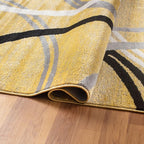 Rugshop Wavy Circles Design Round Rug, Fade-Resistant Carpet - Image 3