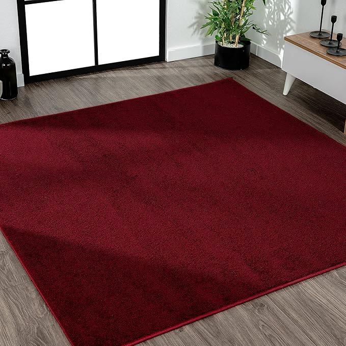 Eyely UES100Q-6SQ Supersoft Haze Solid Low-Pile Indoor Area Rug, Minimalist by eyely