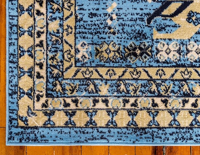 Unique Loom Taftan Collection Border Geometric Tribal Inspired Design Area Rug - Image 9