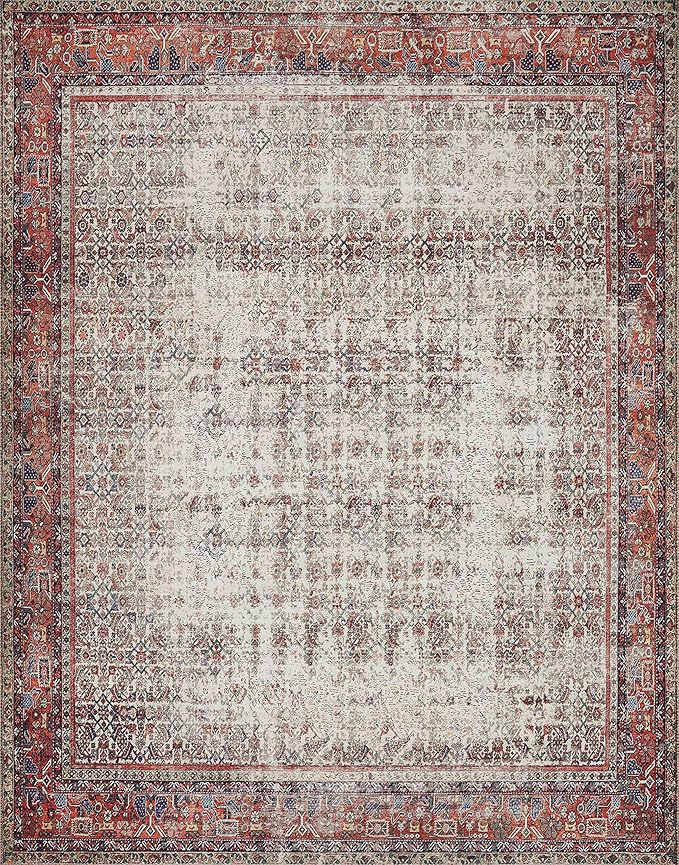 Loloi Layla Collection LAY-12 Ivory/Brick 9'-0" x 12'-0" .13" Thick Area Rug - Image 4
