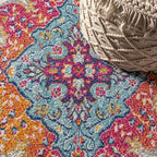 JONATHAN Y Boho Vintage Blue/Multi Runner Rug, Bohemian Flair Medallion - Image 3