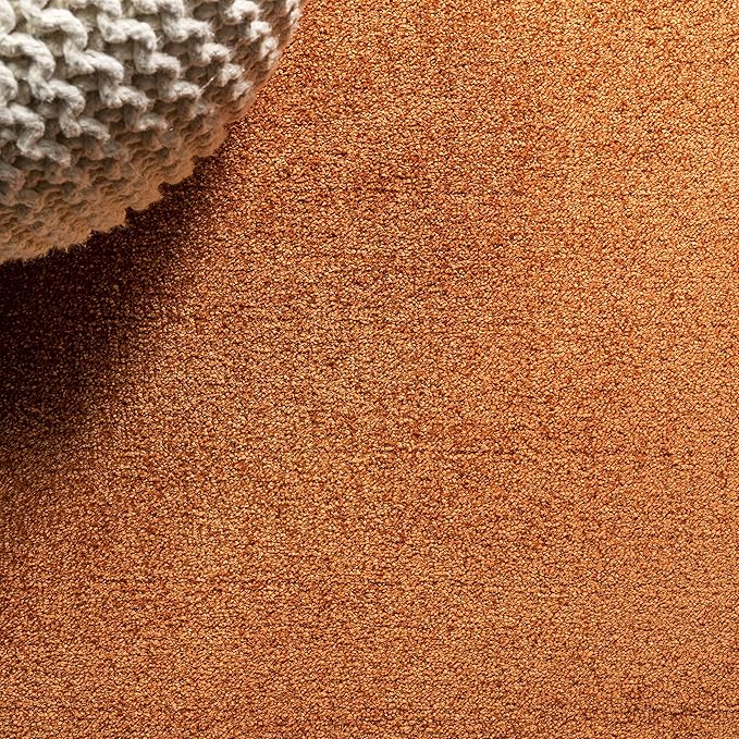 JONATHAN Y Haze Solid Low-Pile Orange 3x5 Oval Indoor Area Rug, Minimalist - Image 4