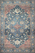 Loloi Skye Collection SKY-08 Denim/Brick 6'-0" x 6'-0" Round Area Rug - Image 3