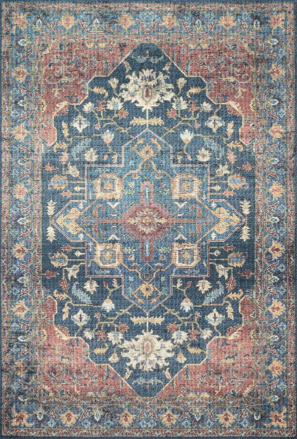 Loloi Skye Collection SKY-08 Denim/Brick 6'-0" x 6'-0" Round Area Rug - Image 3