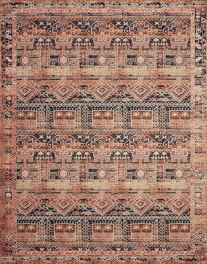 Loloi Layla Collection LAY-14 Mocha/Blush 9'-0" x 12'-0" .13" Thick Area Rug - Image 4